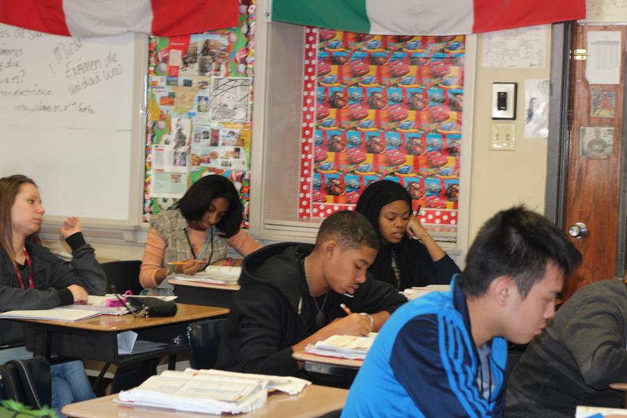 Students in Dean Cochran’s Spanish class work on book work. The second semester is an ideal time for students to start over and achieve the success they desire. 