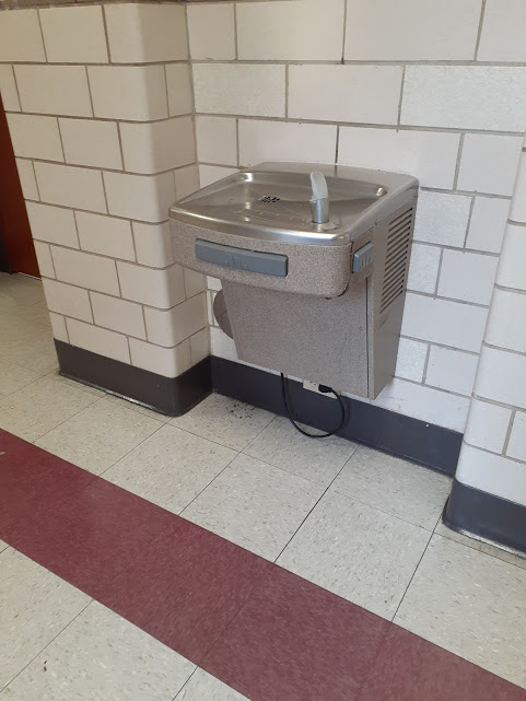 One of the locations where the two new water fountains will be installed.  One will be installed by the SRO office and one will be by the Costilow Field House. 