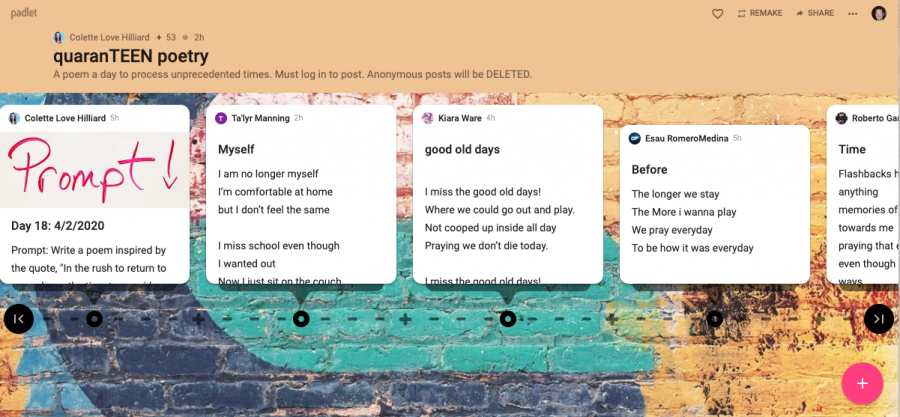 Love-Hilliard uses Padlet for student poetry in quarantine