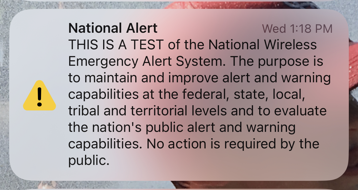 National emergency test interrupts classes