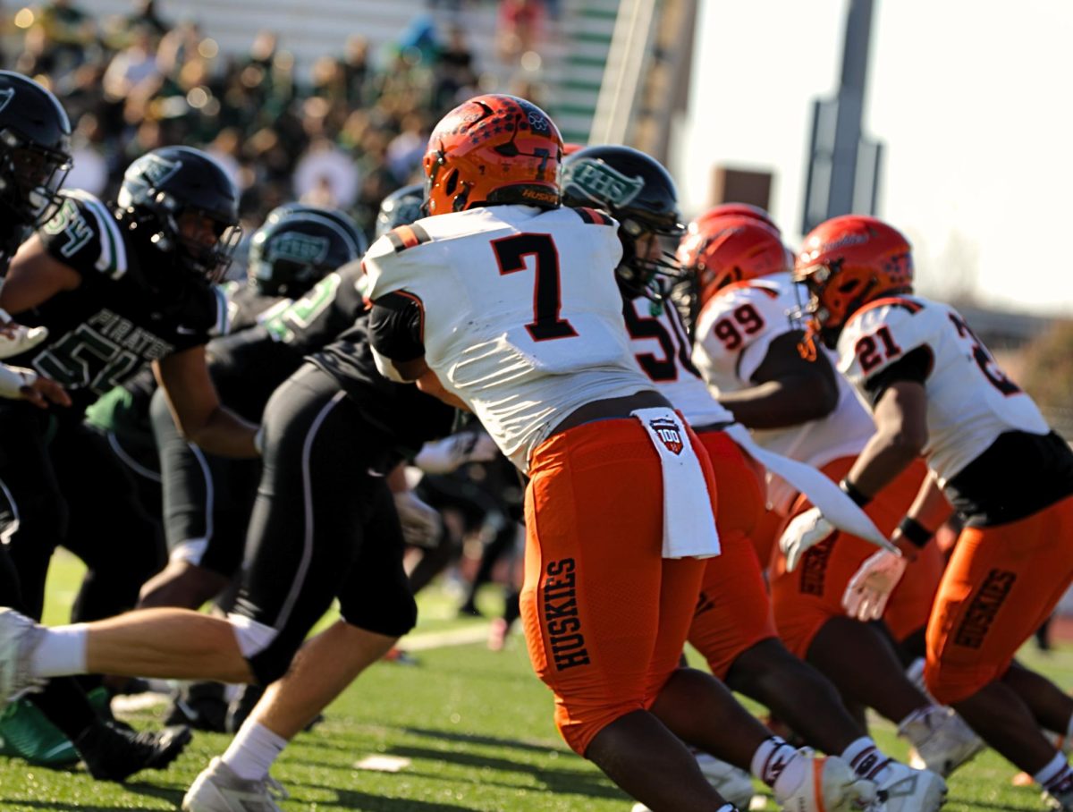 Linebacker Yarmon Kirksey Jr. leads the defense against Pattonville during the district matchup on November 15. 